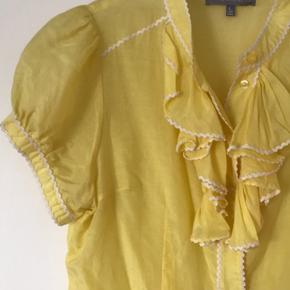 Yellow Ruffled & Rickrack-ed Top - Picture 3 of 5
